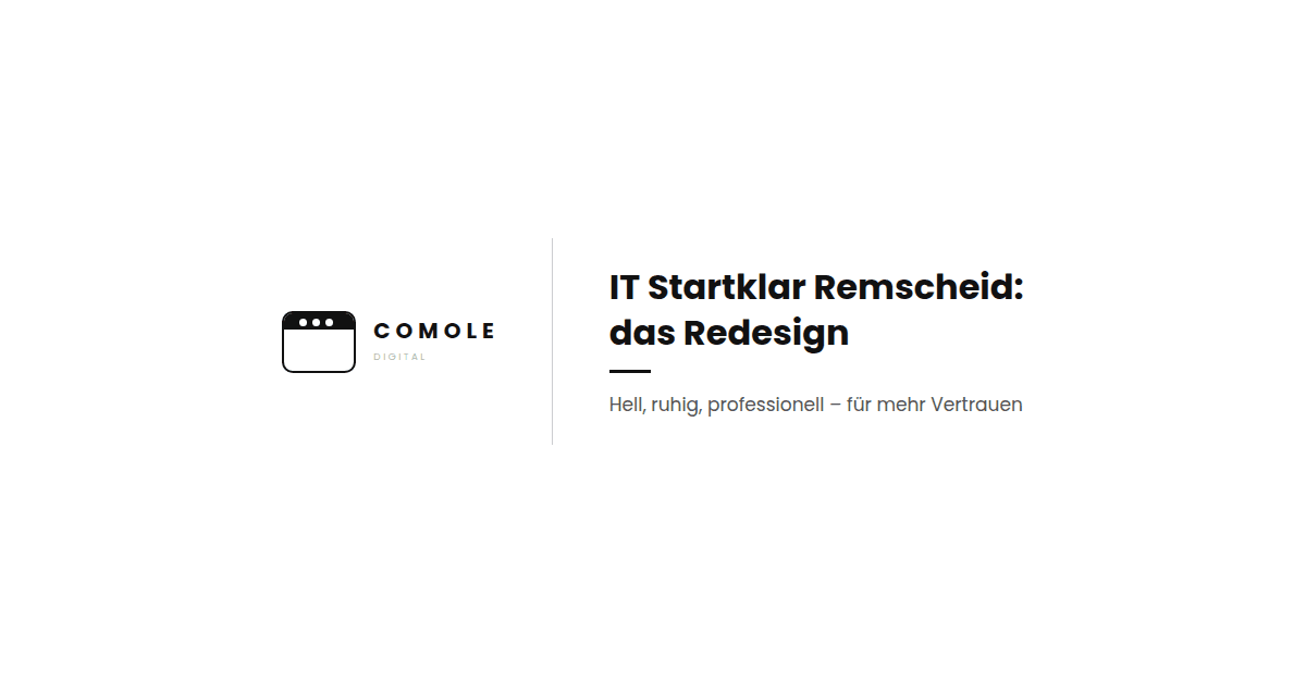 IT Startklar Remscheid: das Redesign - hell, ruhig, ohne Maskottchen