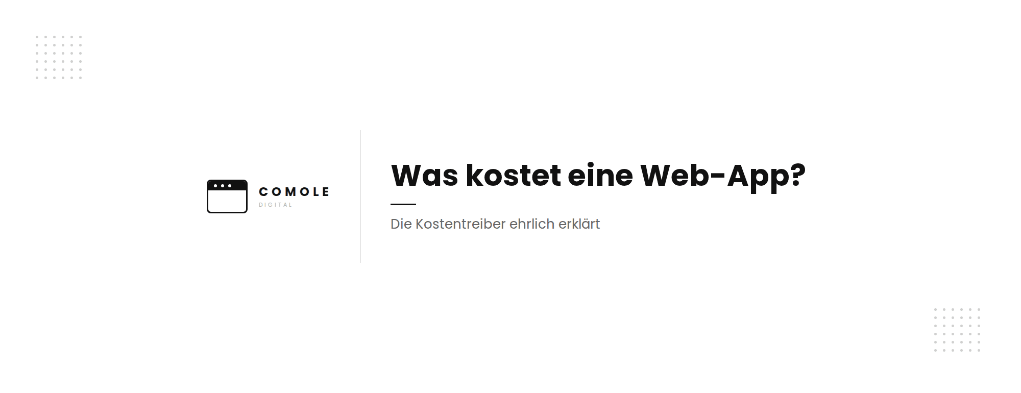 Was kostet eine Web-App? Die Kostentreiber ehrlich erklärt